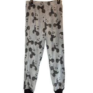 Disney Mickey Mouse Lounge Joggers Women's M Gray Cozy Fleece Pajama Pants